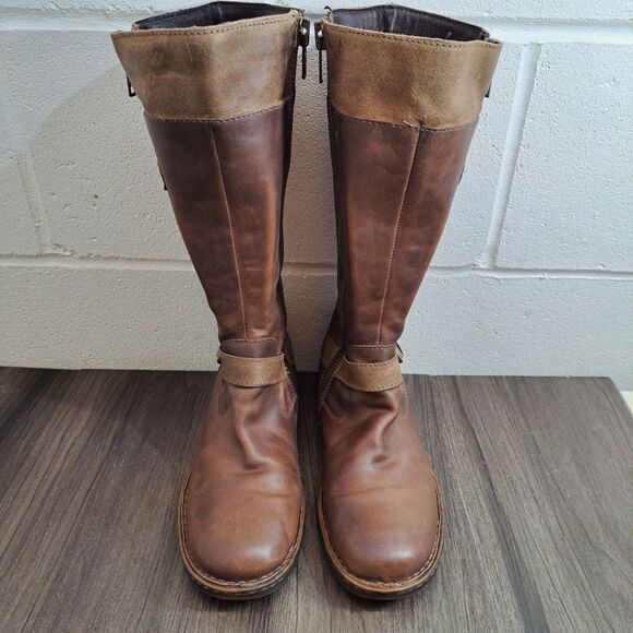 Born Kendell Moto Boots Women's Size 8 M Brown Leather Riding Biker Boots - Picture 3 of 8